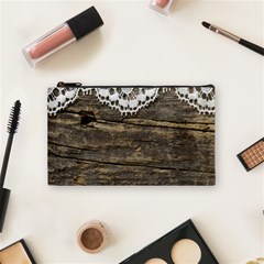 Shabbychicwoodwall Cosmetic Bag (small)  by NouveauDesign