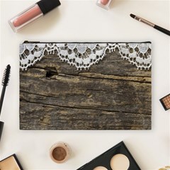 Shabbychicwoodwall Cosmetic Bag (large)  by NouveauDesign