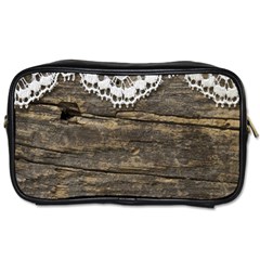 Shabbychicwoodwall Toiletries Bags by NouveauDesign