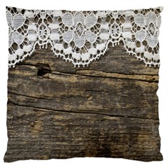 Shabbychicwoodwall Large Flano Cushion Case (two Sides) by NouveauDesign