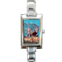 Modern Norway Painting Rectangle Italian Charm Watch by NouveauDesign