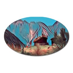 Modern Norway Painting Oval Magnet by NouveauDesign