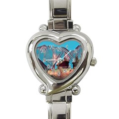 Modern Norway Painting Heart Italian Charm Watch by NouveauDesign