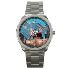 Modern Norway Painting Sport Metal Watch by NouveauDesign