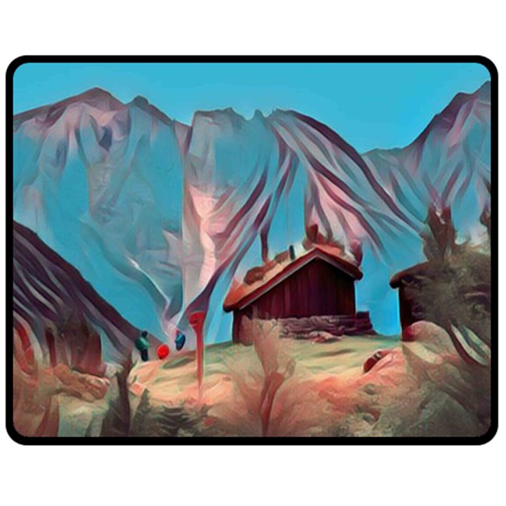 Modern Norway painting Fleece Blanket (Medium) 