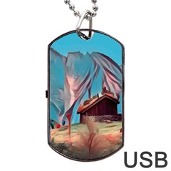 Modern Norway Painting Dog Tag Usb Flash (two Sides) by NouveauDesign