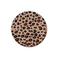 Leopard Print Rubber Round Coaster (4 Pack)  by TRENDYcouture