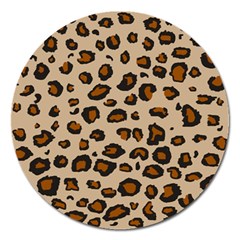 Leopard Print Magnet 5  (round) by TRENDYcouture