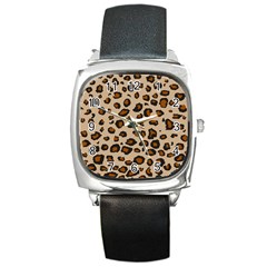 Leopard Print Square Metal Watch by TRENDYcouture