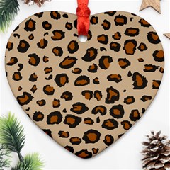 Leopard Print Heart Ornament (two Sides) by TRENDYcouture