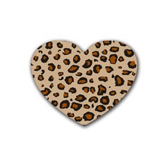 Leopard Print Rubber Coaster (heart)  by TRENDYcouture