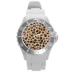 Leopard Print Round Plastic Sport Watch (l) by TRENDYcouture