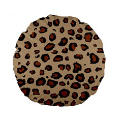 Leopard Print Standard 15  Premium Round Cushions by TRENDYcouture