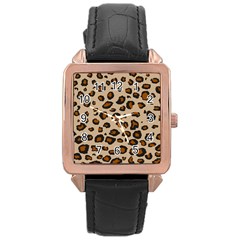 Leopard Print Rose Gold Leather Watch  by TRENDYcouture