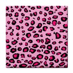 Pink Leopard Tile Coasters Front