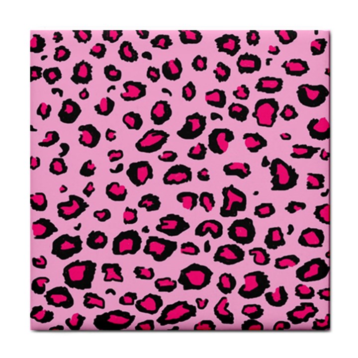 Pink Leopard Tile Coasters