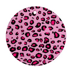 Pink Leopard Ornament (round)