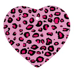 Pink Leopard Ornament (heart)