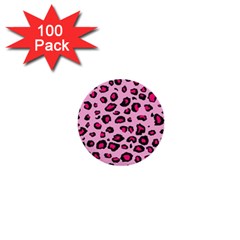 Pink Leopard 1  Mini Buttons (100 Pack) 