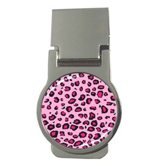 Pink Leopard Money Clips (round) 