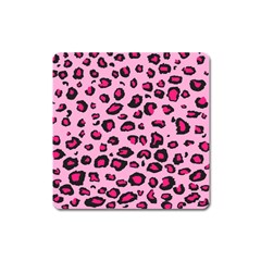 Pink Leopard Square Magnet