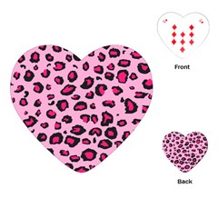 Pink Leopard Playing Cards (heart) 