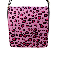 Pink Leopard Flap Messenger Bag (l) 