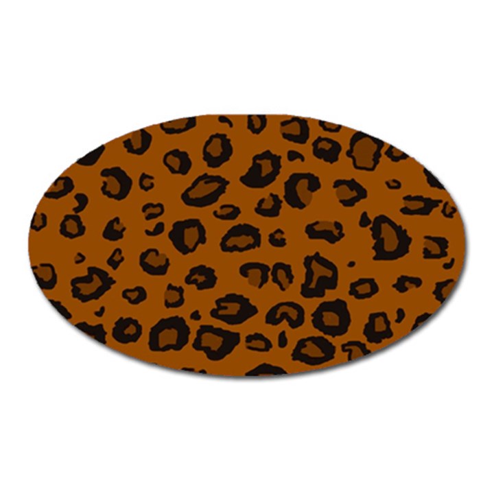 Dark Leopard Oval Magnet