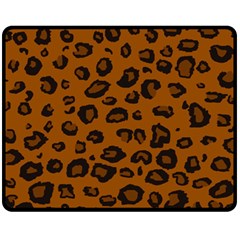 Dark Leopard Fleece Blanket (medium)  by TRENDYcouture