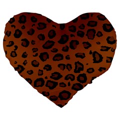 Dark Leopard Large 19  Premium Heart Shape Cushions by TRENDYcouture