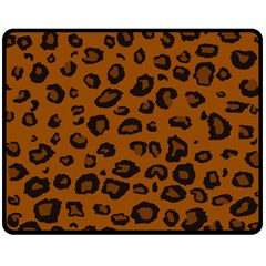 Dark Leopard Double Sided Fleece Blanket (medium)  by TRENDYcouture