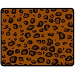 Dark Leopard Double Sided Fleece Blanket (Medium)  58.8 x47.4  Blanket Back