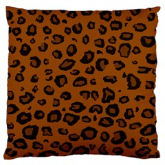 Dark Leopard Large Flano Cushion Case (two Sides) by TRENDYcouture