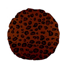 Dark Leopard Standard 15  Premium Flano Round Cushions by TRENDYcouture