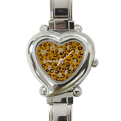 Golden Leopard Heart Italian Charm Watch by TRENDYcouture