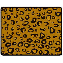 Golden Leopard Fleece Blanket (medium)  by TRENDYcouture