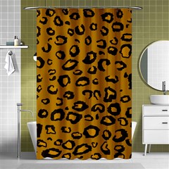 Golden Leopard Shower Curtain 48  X 72  (small)  by TRENDYcouture