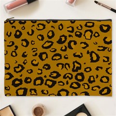 Golden Leopard Cosmetic Bag (xxxl)  by TRENDYcouture