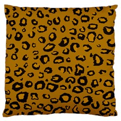 Golden Leopard Large Flano Cushion Case (two Sides) by TRENDYcouture