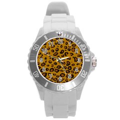 Classic Leopard Round Plastic Sport Watch (l) by TRENDYcouture