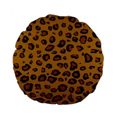 Classic Leopard Standard 15  Premium Flano Round Cushions by TRENDYcouture