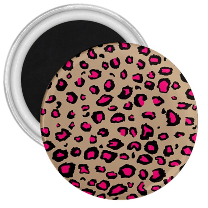 Pink Leopard 2 3  Magnets