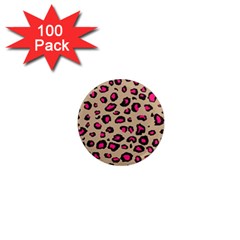 Pink Leopard 2 1  Mini Magnets (100 Pack) 