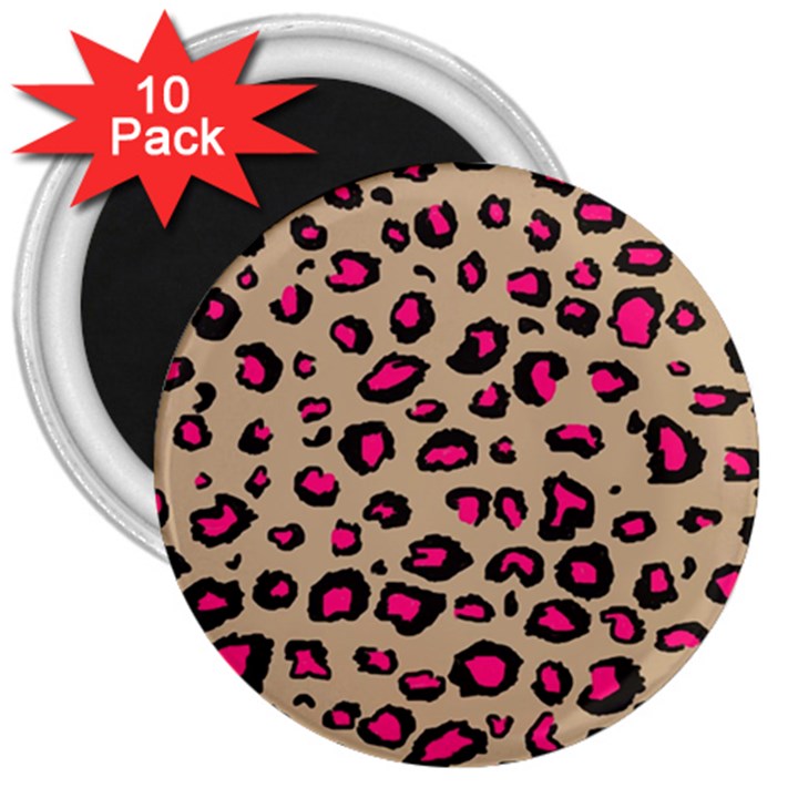 Pink Leopard 2 3  Magnets (10 pack) 