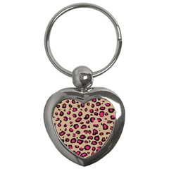 Pink Leopard 2 Key Chains (heart)  by TRENDYcouture