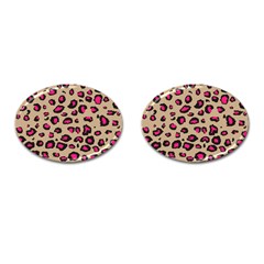 Pink Leopard 2 Cufflinks (oval) by TRENDYcouture