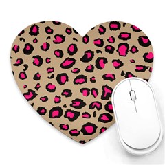 Pink Leopard 2 Heart Mousepads by TRENDYcouture