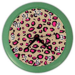 Pink Leopard 2 Color Wall Clocks by TRENDYcouture