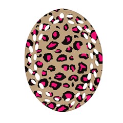 Pink Leopard 2 Oval Filigree Ornament (two Sides) by TRENDYcouture