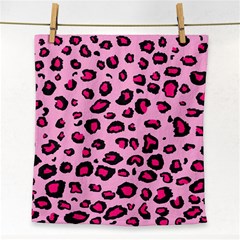 Pink Leopard Face Towel by DreamCanvas